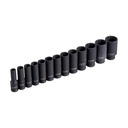 Socket wrench set impact 12PT 1/2" 13 pieces metric