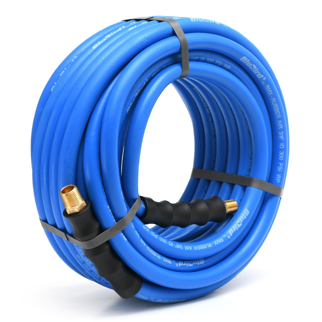 Blubird Rubber Air Hose 06mm x 10m with 1/4 M BSP external thread