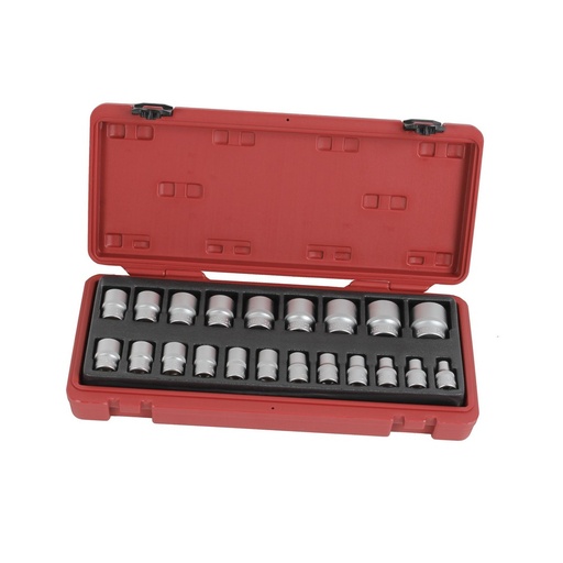 [910006B] Socket set 1/2" 21 pieces metric professional