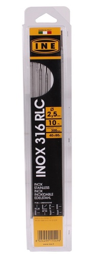 [INE31625B10] Laselektroden RVS 316RLC 2,5mm 300mm 10st